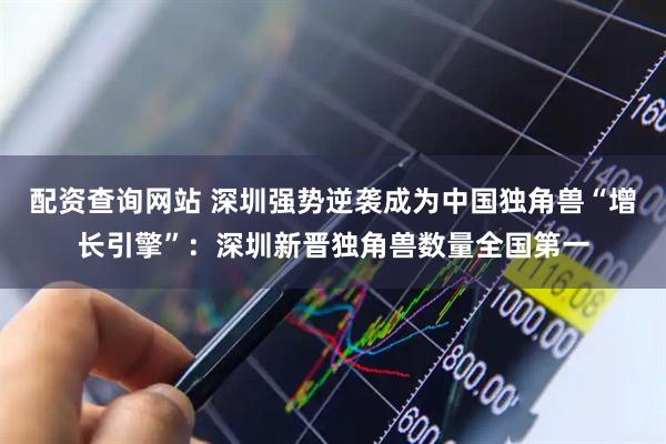 配资查询网站 深圳强势逆袭成为中国独角兽“增长引擎”：深圳新晋独角兽数量全国第一