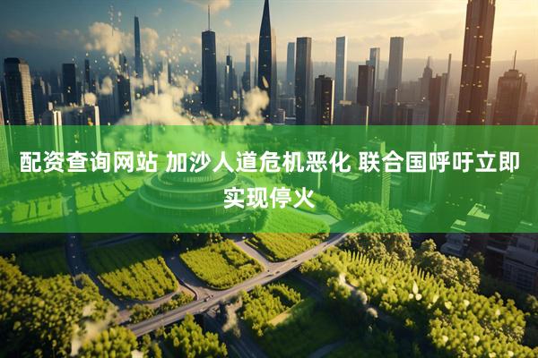 配资查询网站 加沙人道危机恶化 联合国呼吁立即实现停火