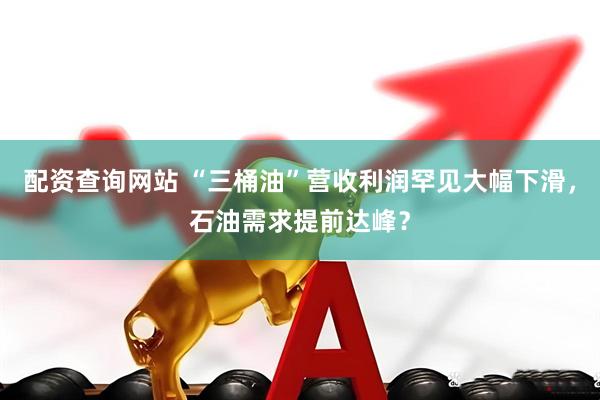配资查询网站 “三桶油”营收利润罕见大幅下滑，石油需求提前达峰？